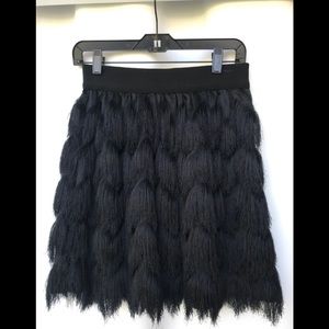 Banana Republic Flapper Fringe Skirt in Black